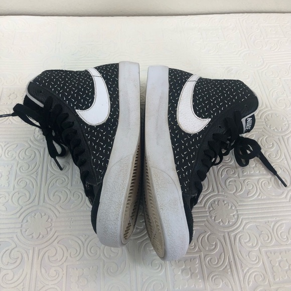 Nike Blazer Mid 77 GS Polka Swoosh Black White Lace Up Sneakers High Top Shoe DC - Picture 5 of 8